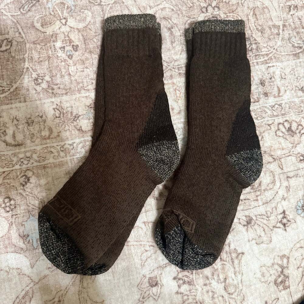 Lot of 2 Pairs Dickies Brown Steel Toe Performance Thermal Heavyweight Socks